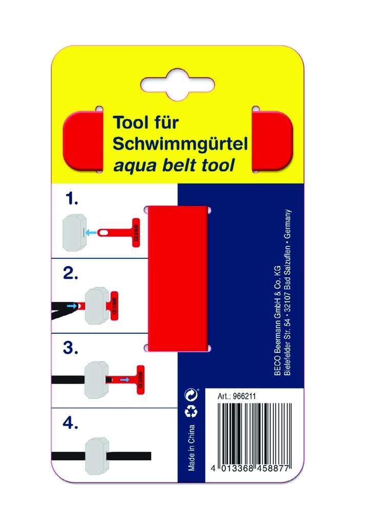 Tool for swimming belt