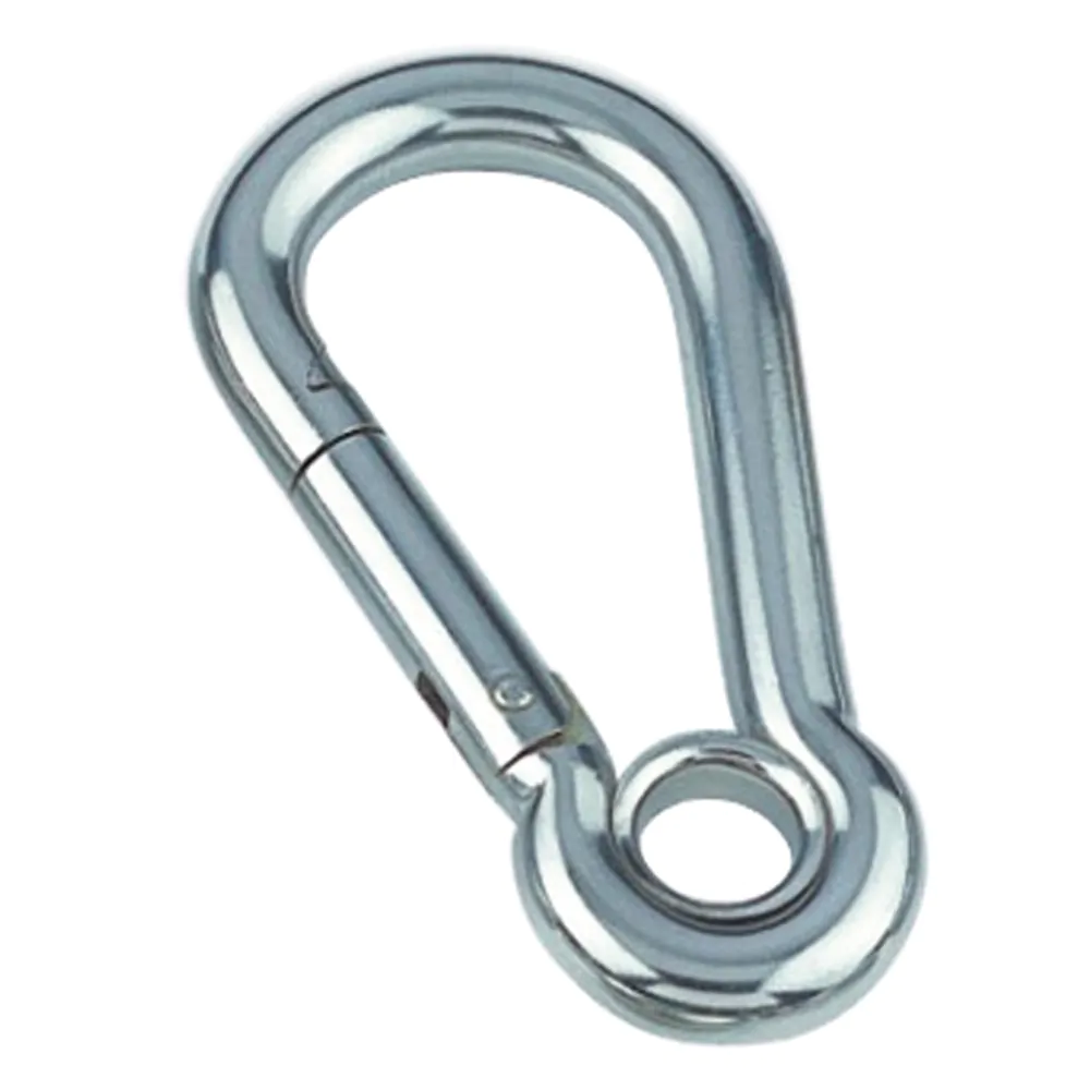 Karabijnhaak, 80x8 mm, met oog, V4A