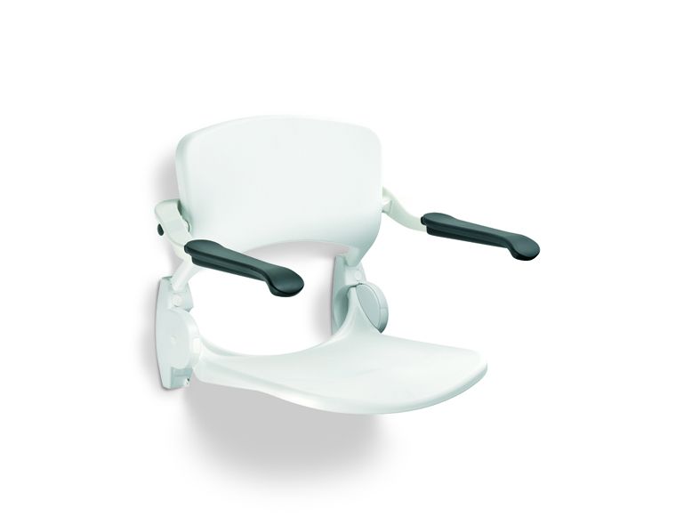 Douchezit met rug en armleggers - wit - CNK: 4692059