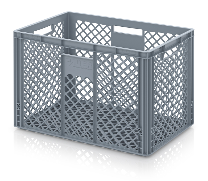 Opbergbak in PEHD Geperforeerd 600 x 400 x 425mm - Grijs