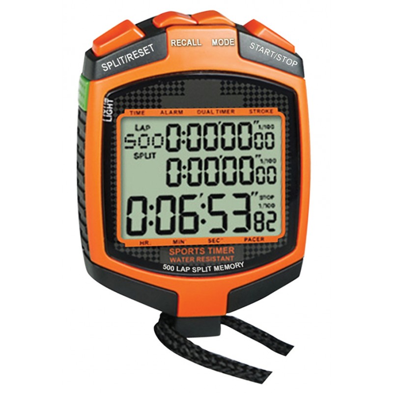 Stopwatch - 500 memory slots - 3-line display